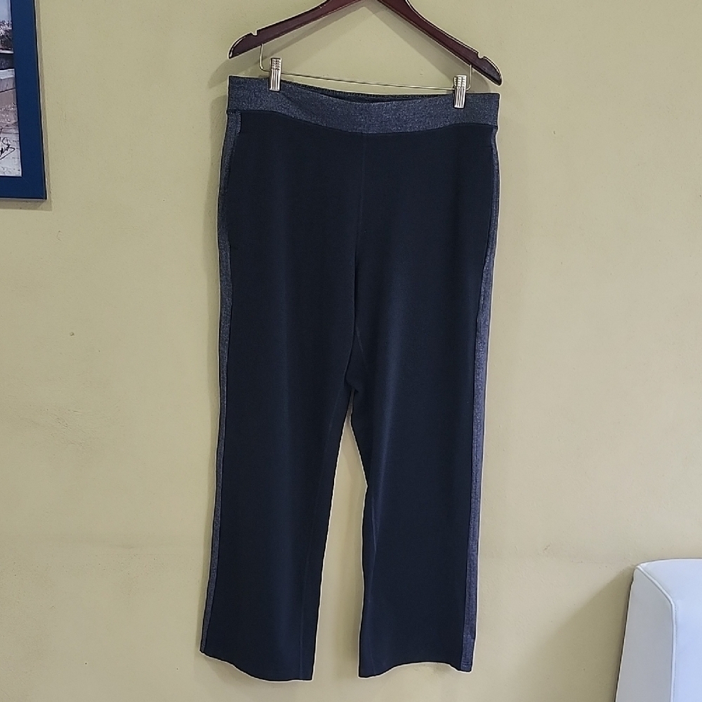 Lululemon Women's Black Wide-Leg Pull-On Pants with Heather Trim